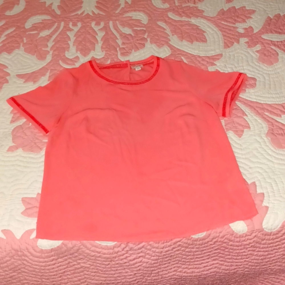 J. Crew peach blouse